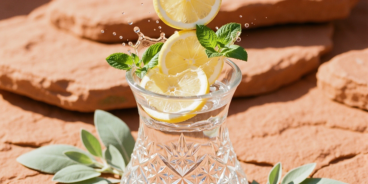 Хидратация и жизненост - детайл с вода и лимон